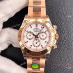 Super Clone Rolex Daytona White Face Rose Gold Watch Noob Factory Best Edition 4130 Movement